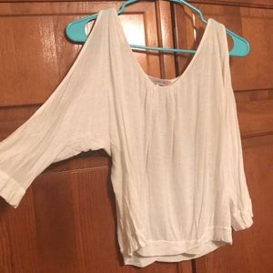 White Cold Shoulder Top
